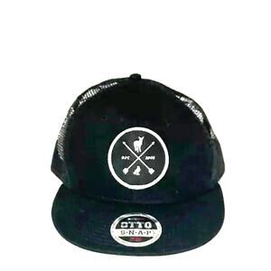 Black & White Hunting Hat w Logo Deer, Bird, Arrows, Est 2008 Snap Cap One Size